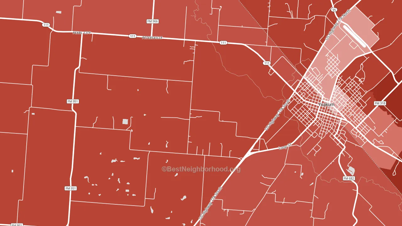 Petersville, TX block-group political-lean map