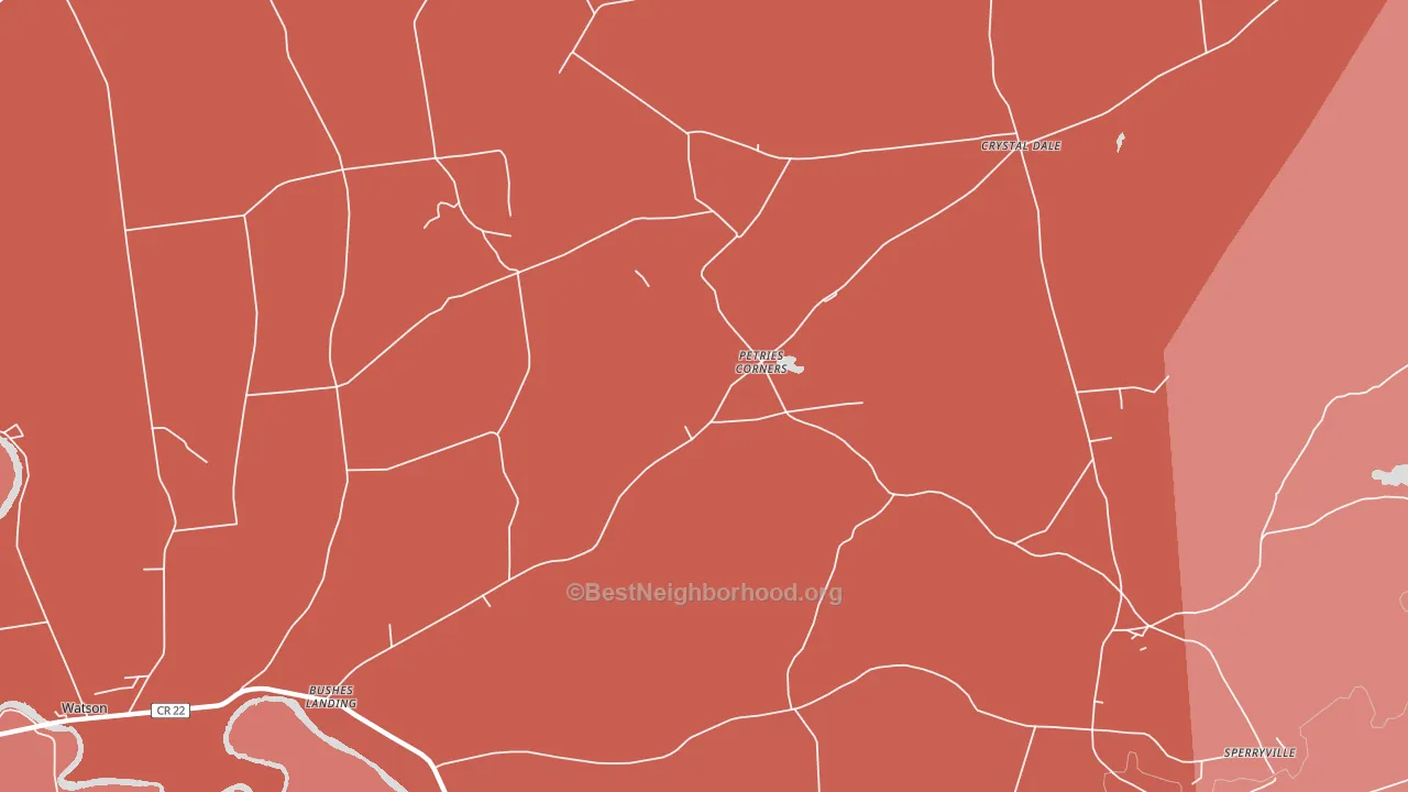 Petries Corners, NY block-group political-lean map