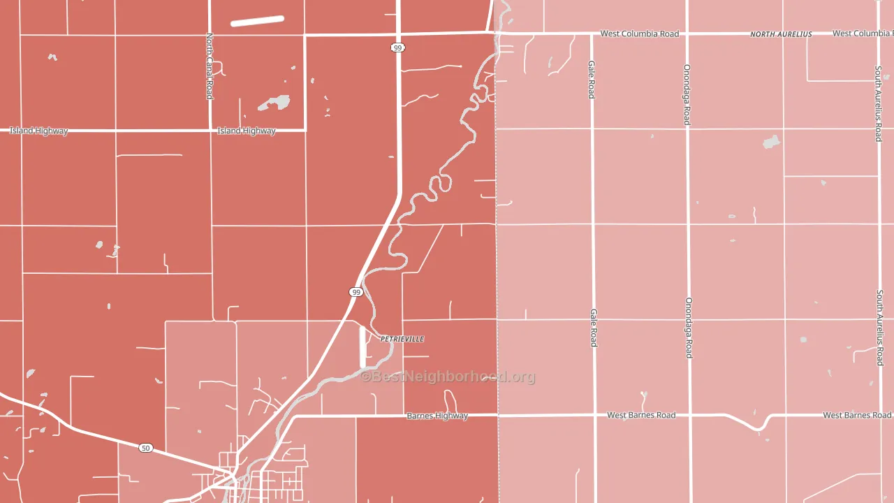 Petrieville, MI block-group political-lean map