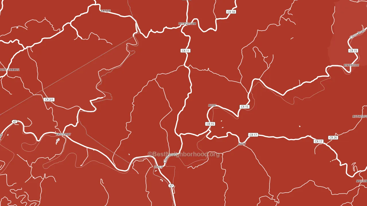 Petroleum, WV block-group political-lean map