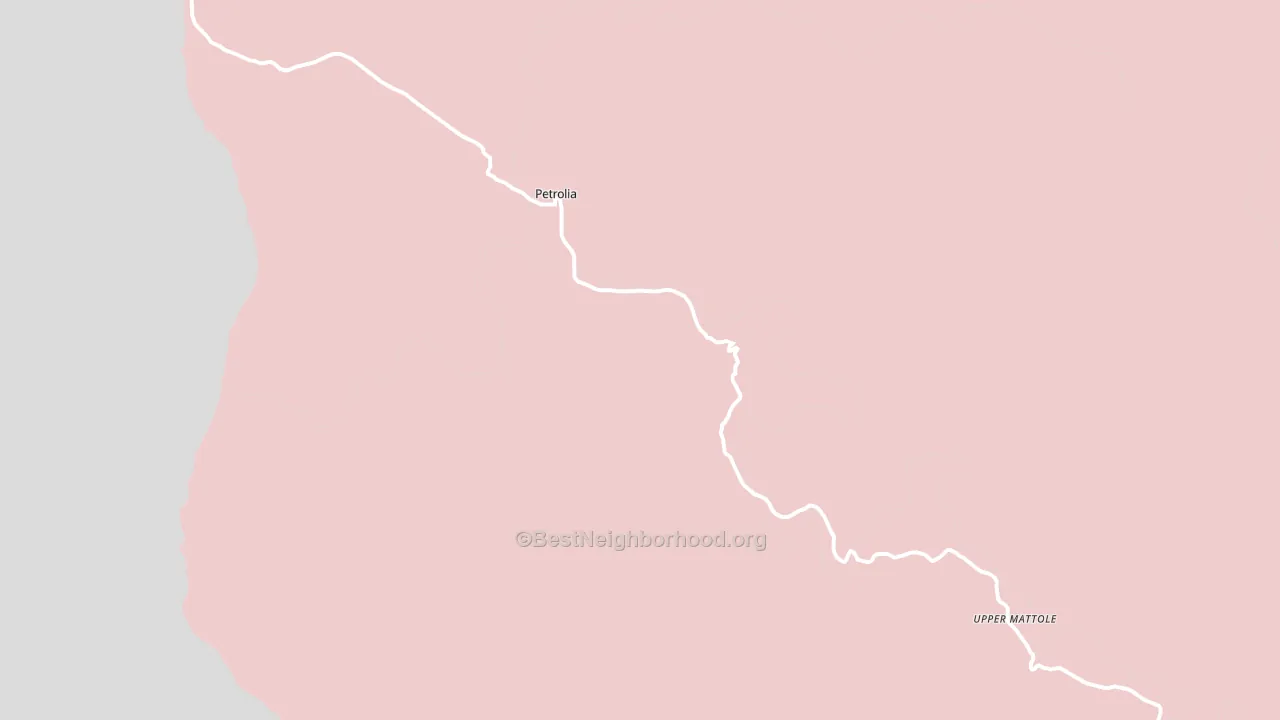 Petrolia, CA block-group political-lean map