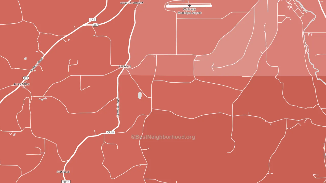 Petrolia, NY block-group political-lean map