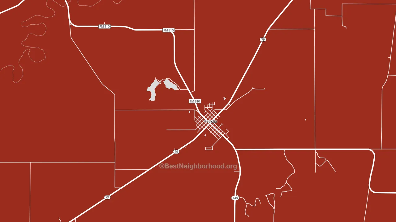 Petrolia, TX block-group political-lean map