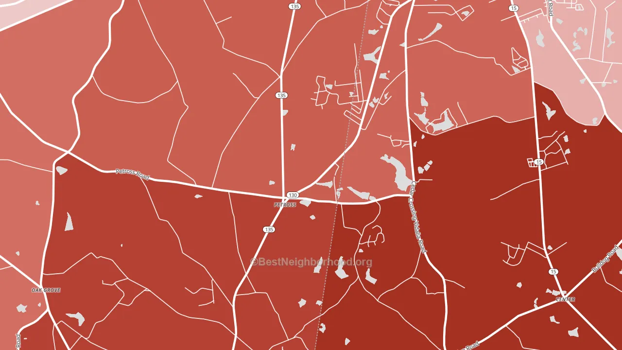 Petross, GA block-group political-lean map