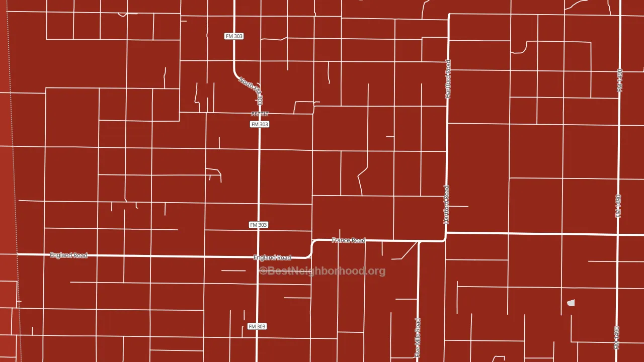 Pettit, TX block-group political-lean map