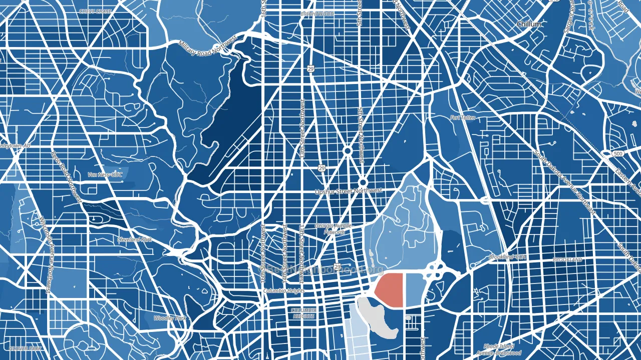 Petworth, Washington, DC block-group political-lean map