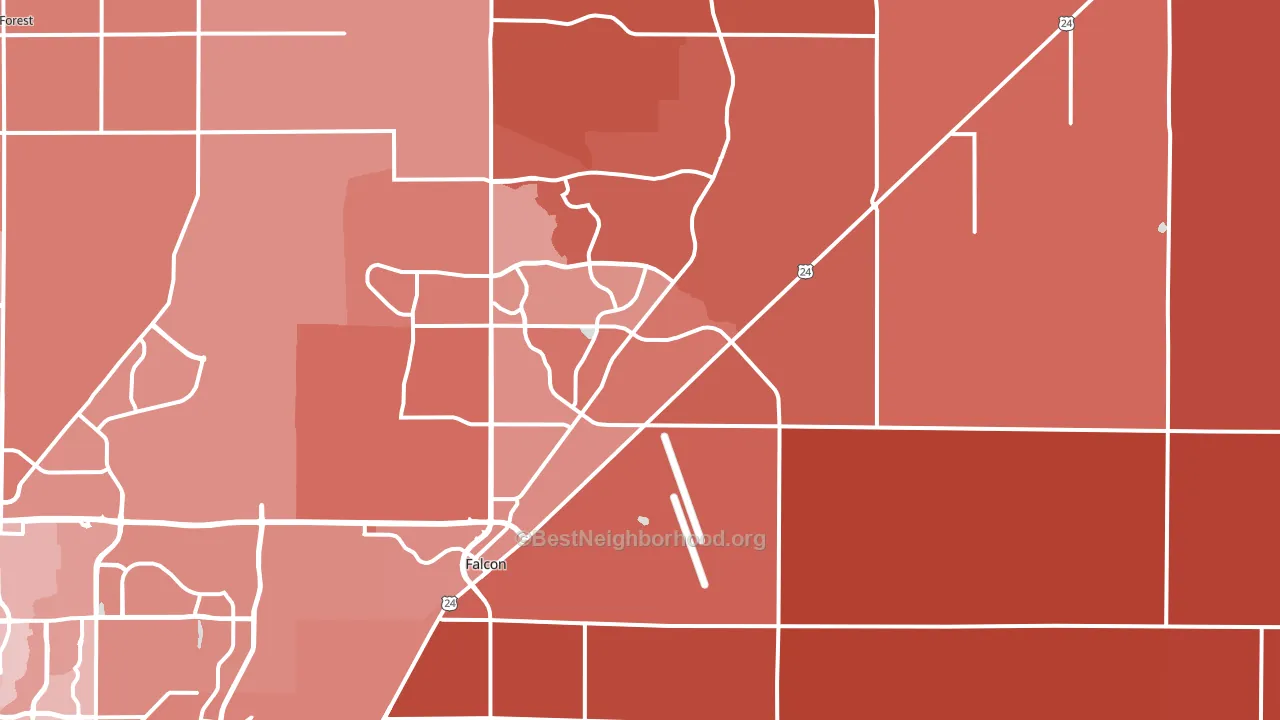 Peyton, CO block-group political-lean map
