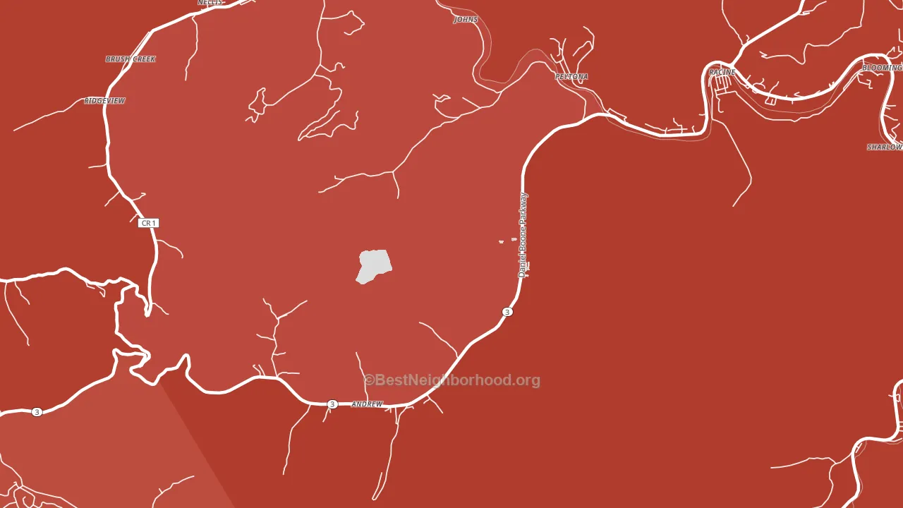 Peytona, WV block-group political-lean map