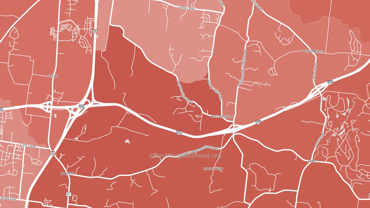 Peytonsville, TN block-group political-lean map