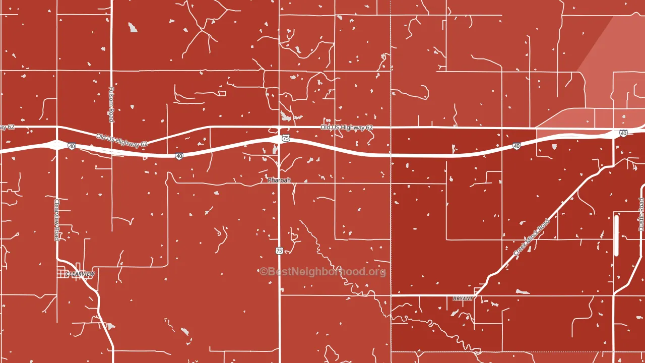 Pharoah, OK block-group political-lean map