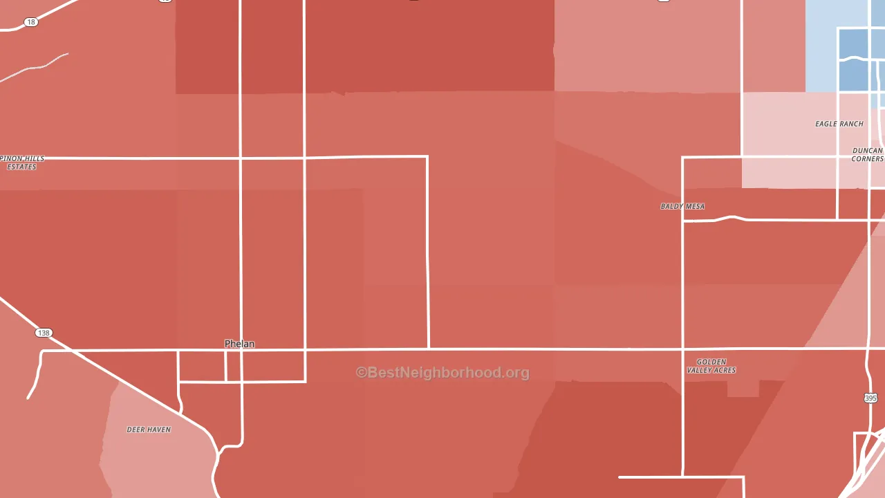 Phelan, CA block-group political-lean map