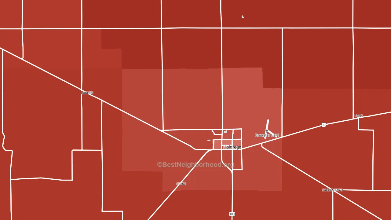 Phelps County, NE block-group political-lean map