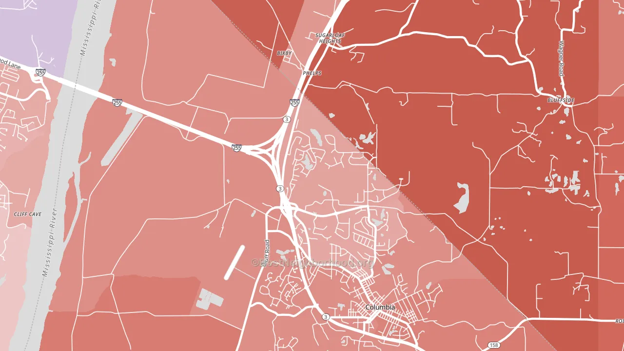 Phelps, IL block-group political-lean map