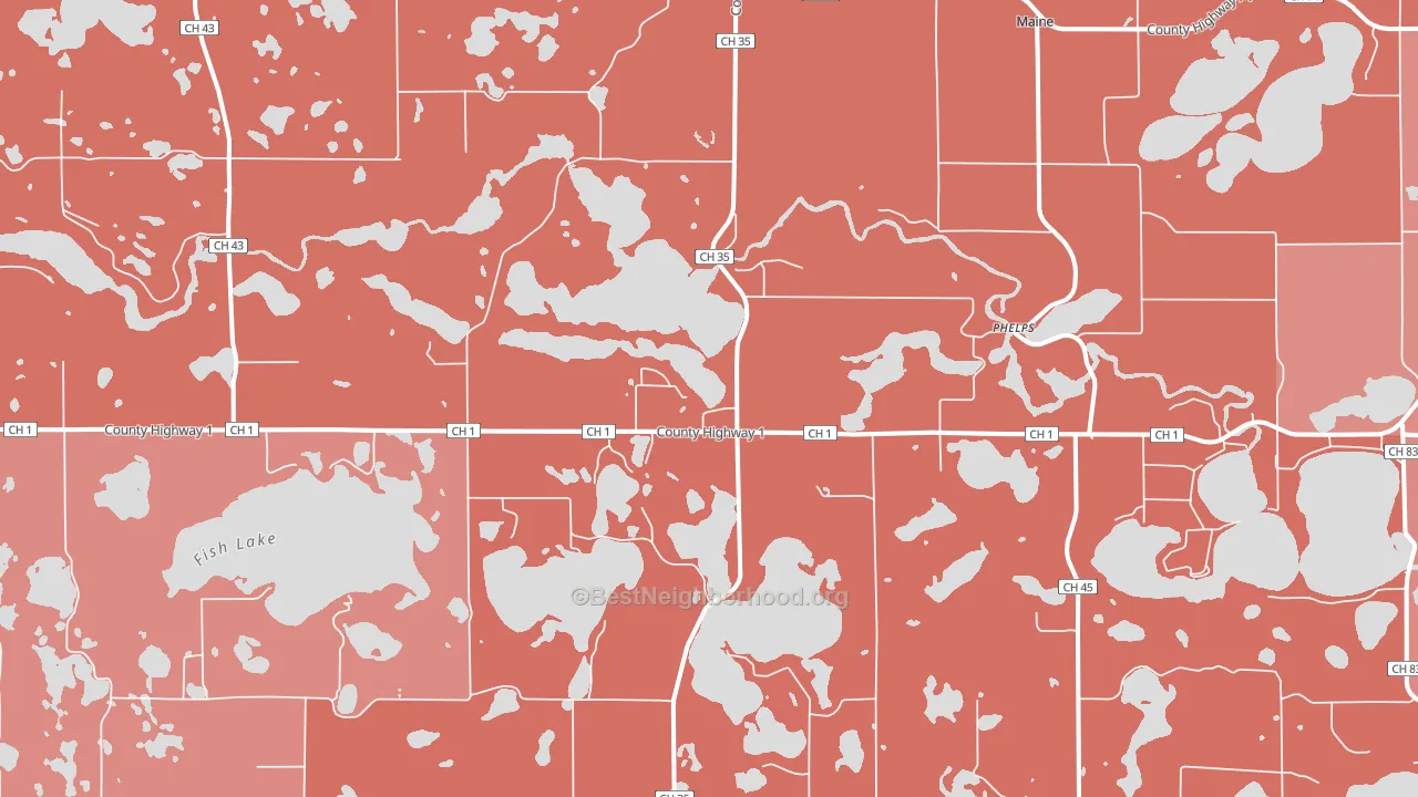 Phelps, MN block-group political-lean map