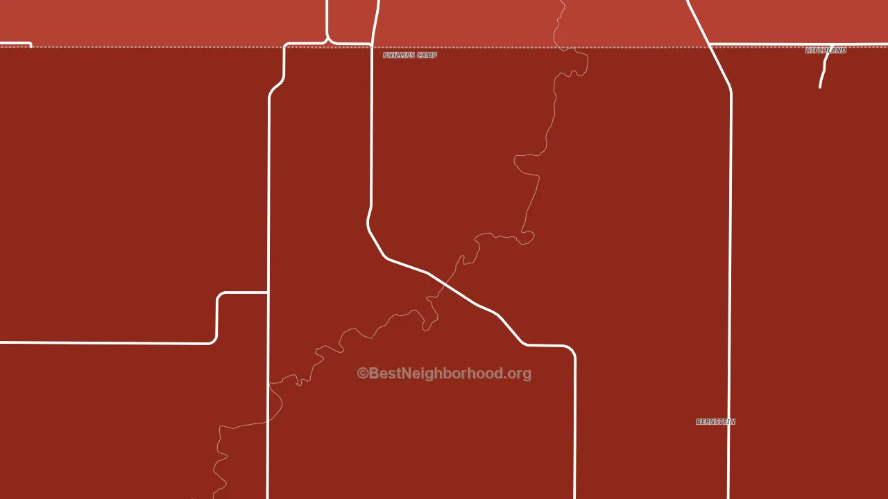 Phillips Camp, TX block-group political-lean map
