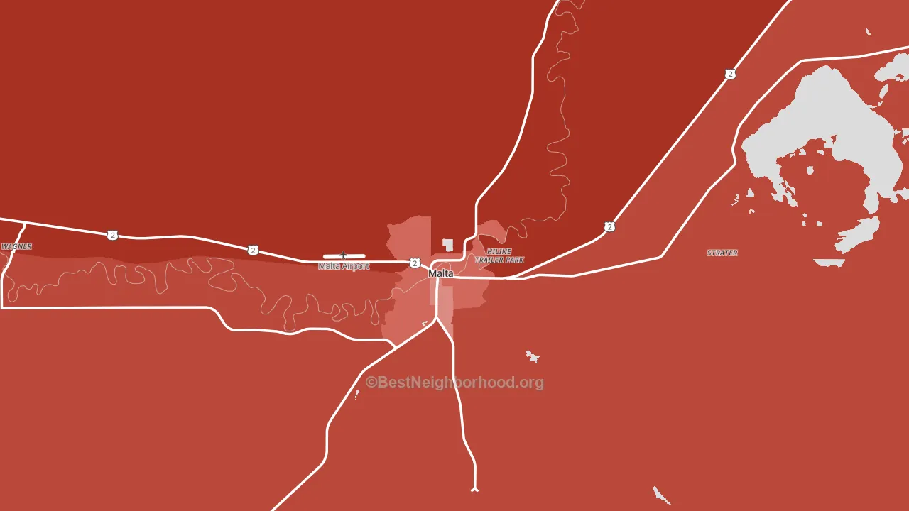 Phillips County, MT block-group political-lean map
