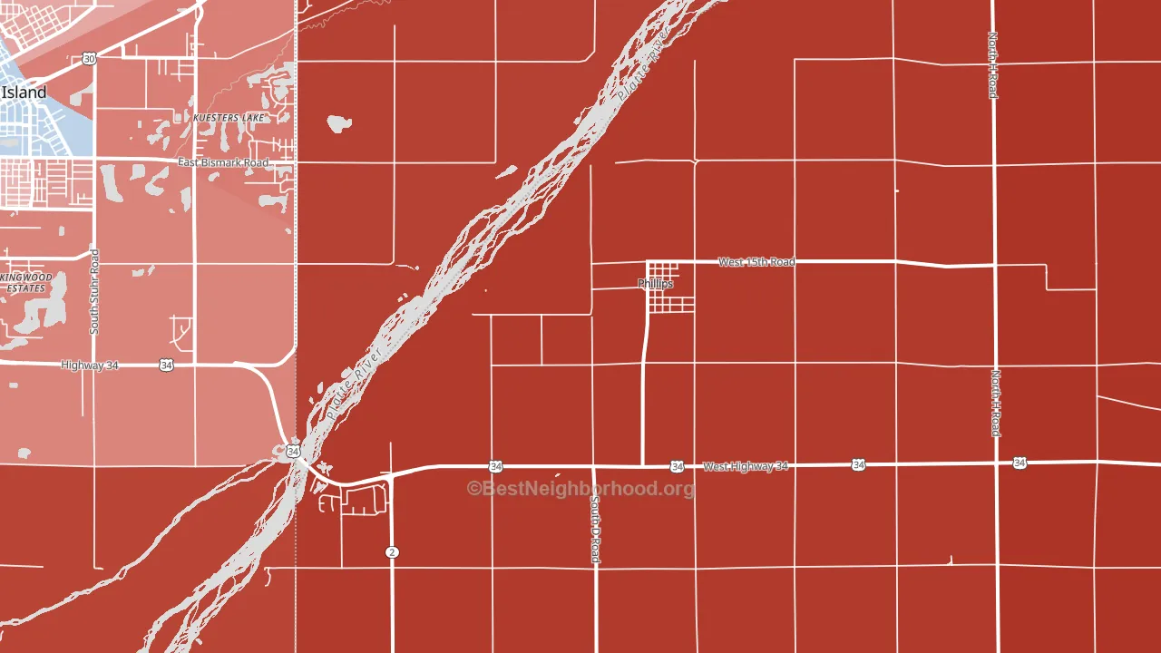 Phillips, NE block-group political-lean map
