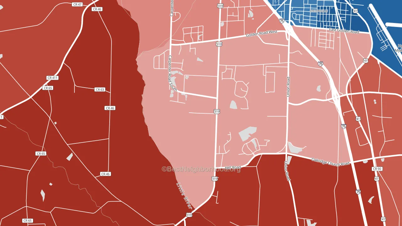 Phillipsburg, GA block-group political-lean map