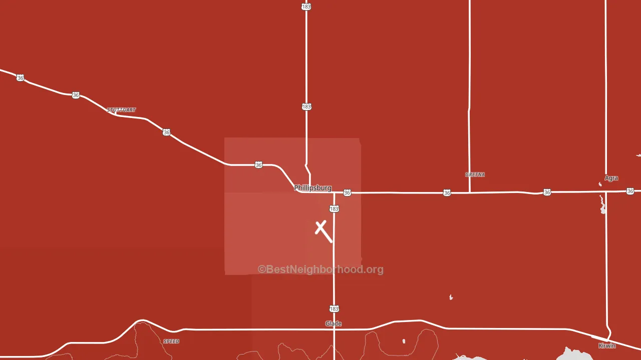 Phillipsburg, KS block-group political-lean map