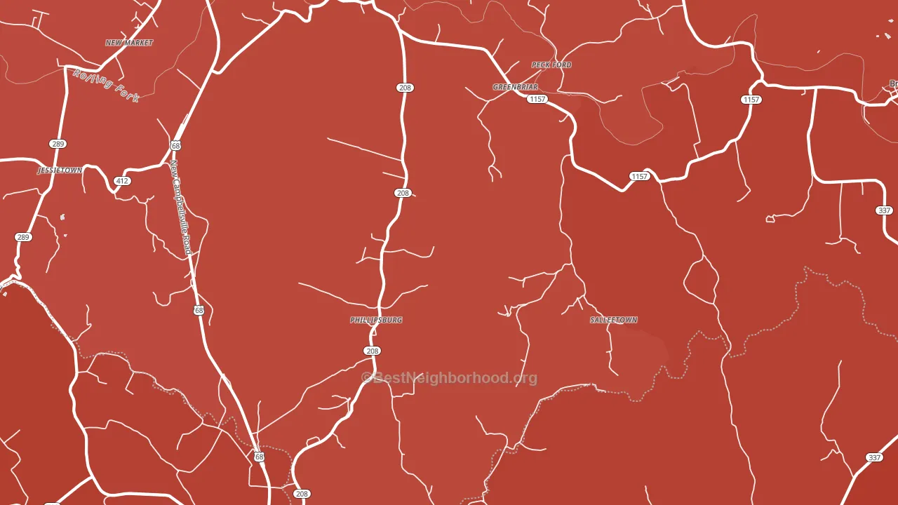 Phillipsburg, KY block-group political-lean map