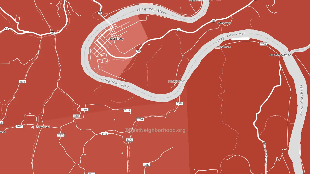 Phillipston, PA block-group political-lean map