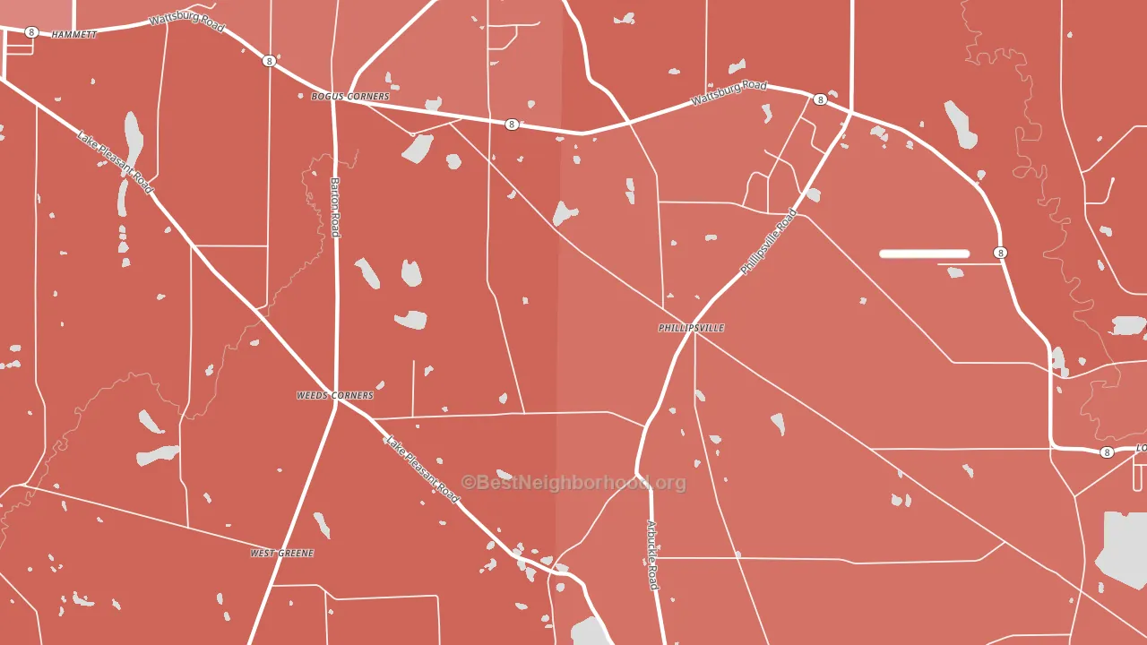 Phillipsville, PA block-group political-lean map
