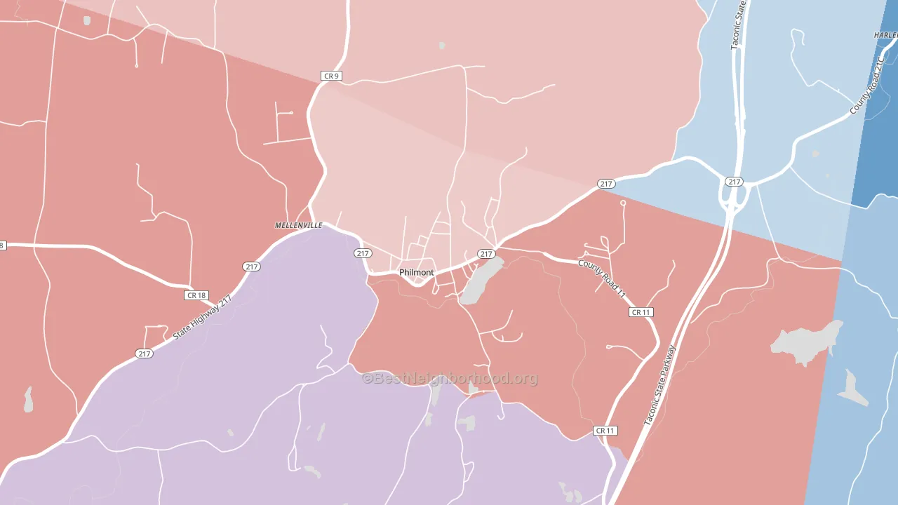 Philmont, NY block-group political-lean map
