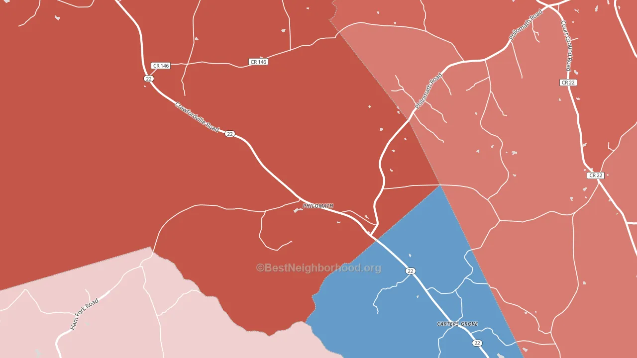 Philomath, GA block-group political-lean map