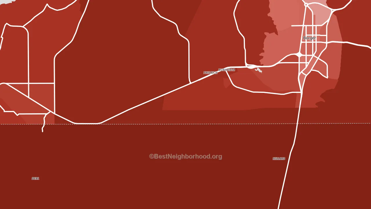 Philrich, TX block-group political-lean map