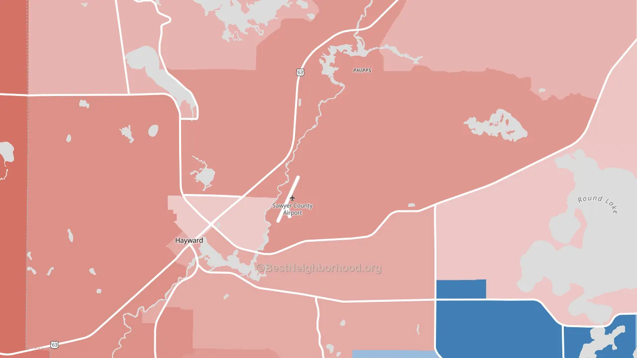 Phipps, WI block-group political-lean map