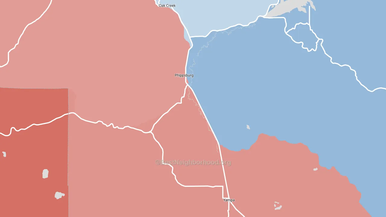 Phippsburg, CO block-group political-lean map