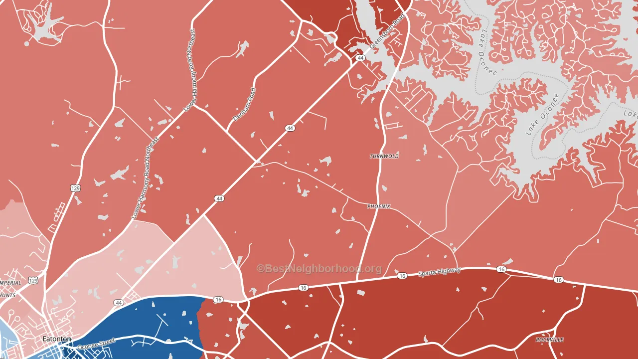 Phoenix, GA block-group political-lean map