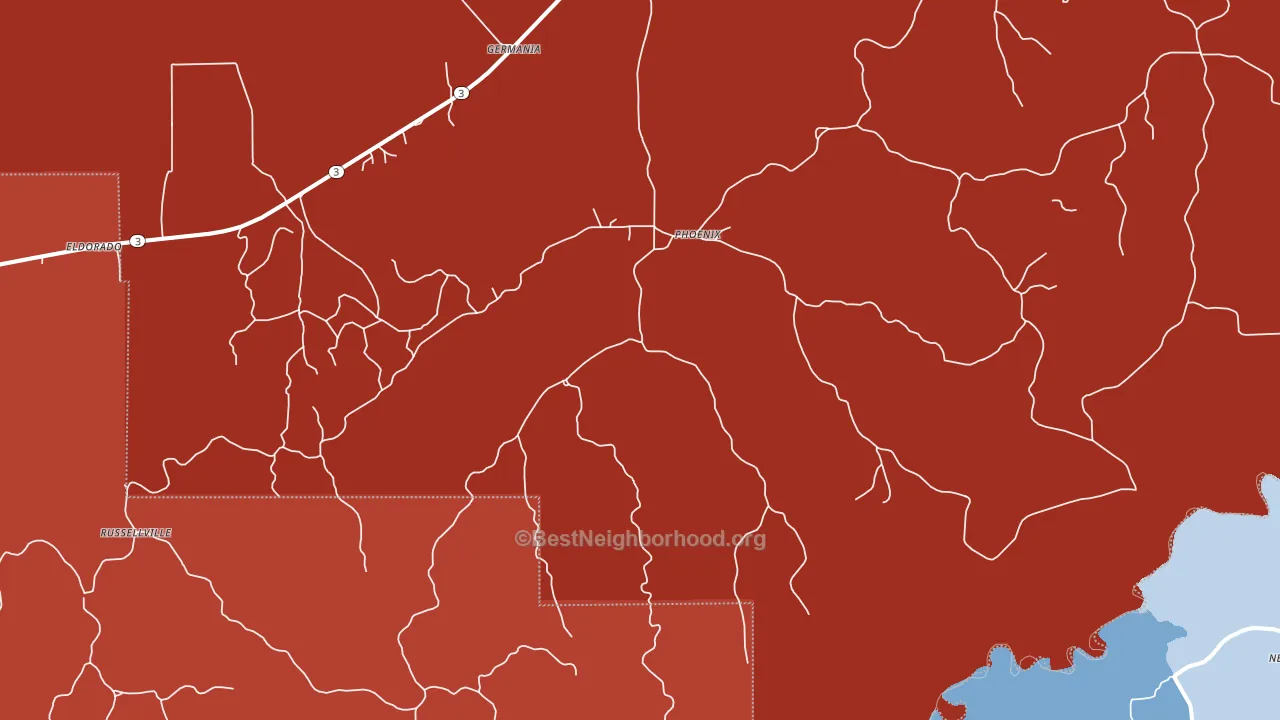 Phoenix, MS block-group political-lean map