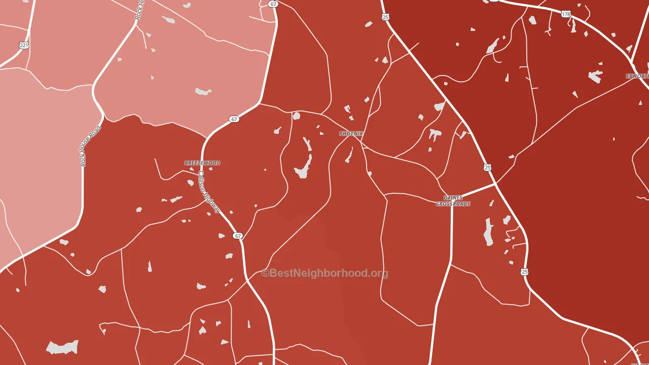 Phoenix, SC block-group political-lean map