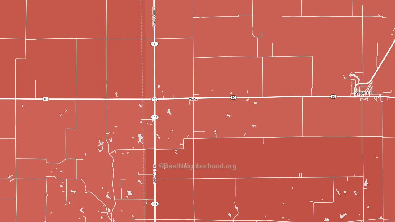 Piasa, IL block-group political-lean map