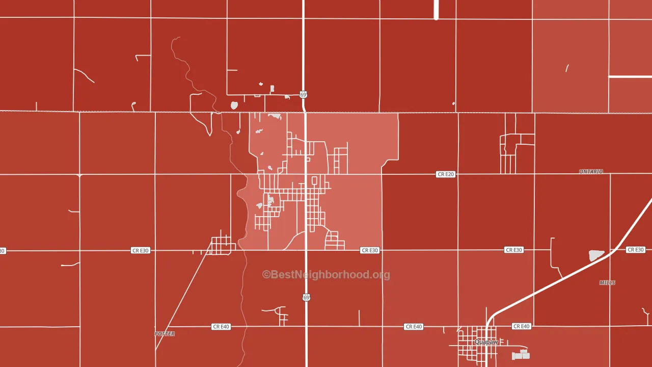 Picher, OK block-group political-lean map