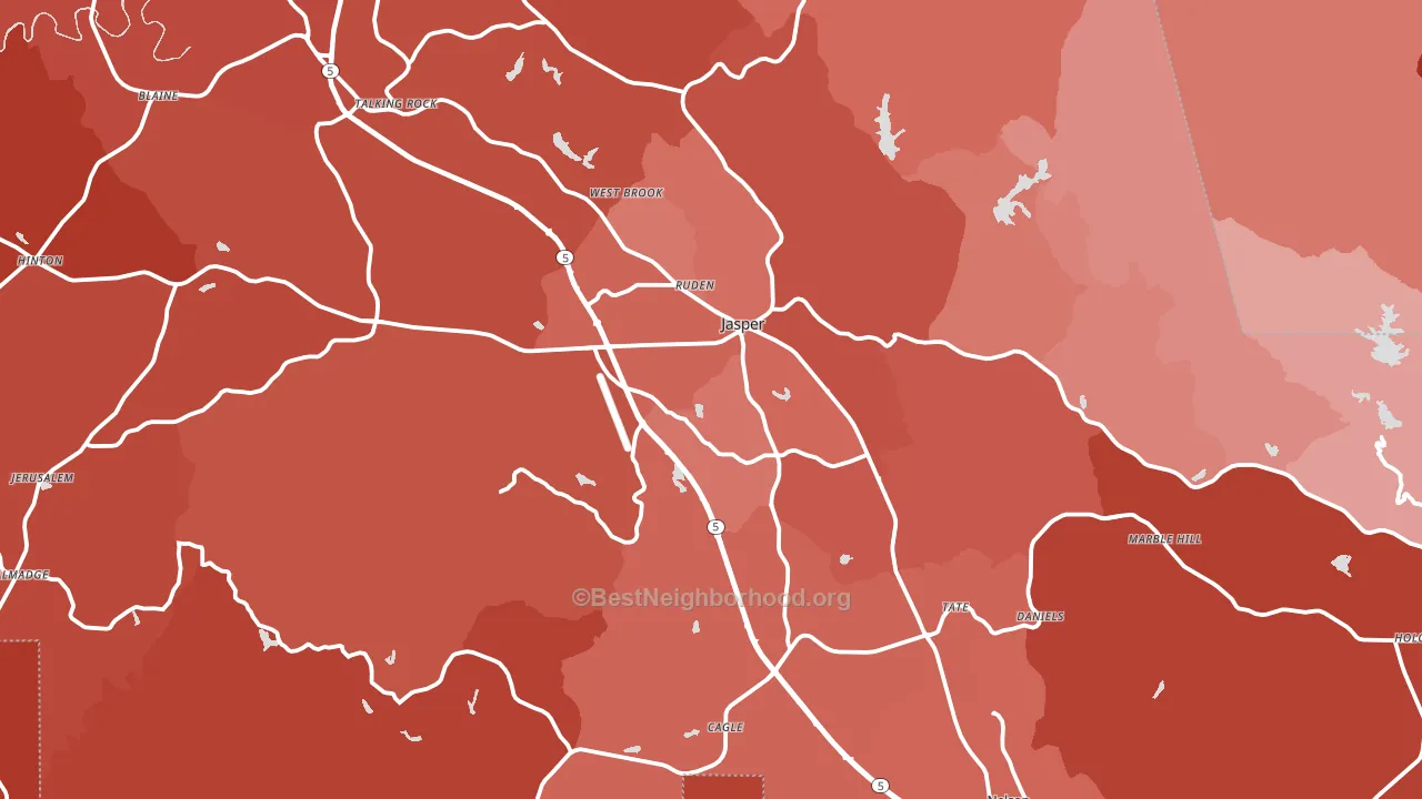 Pickens County, GA block-group political-lean map