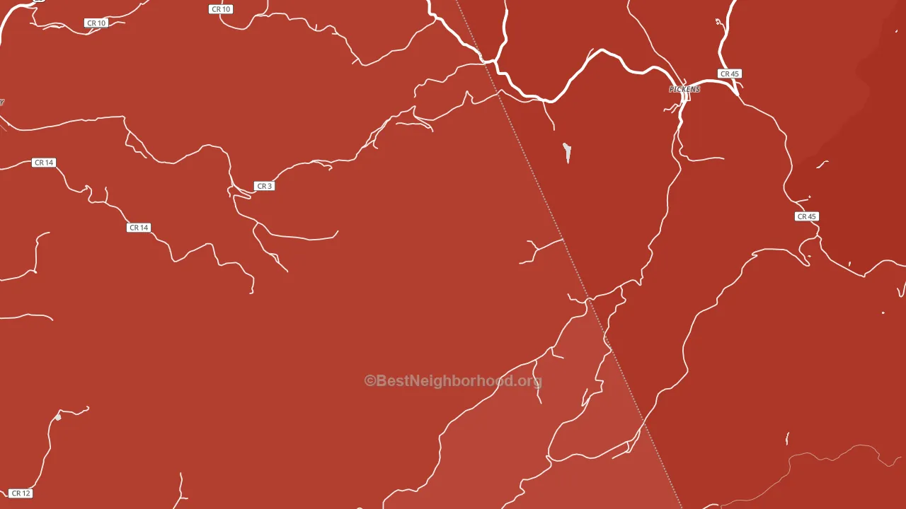 Pickens, WV block-group political-lean map