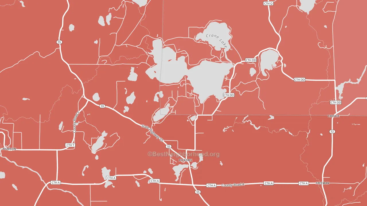 Pickerel, WI block-group political-lean map