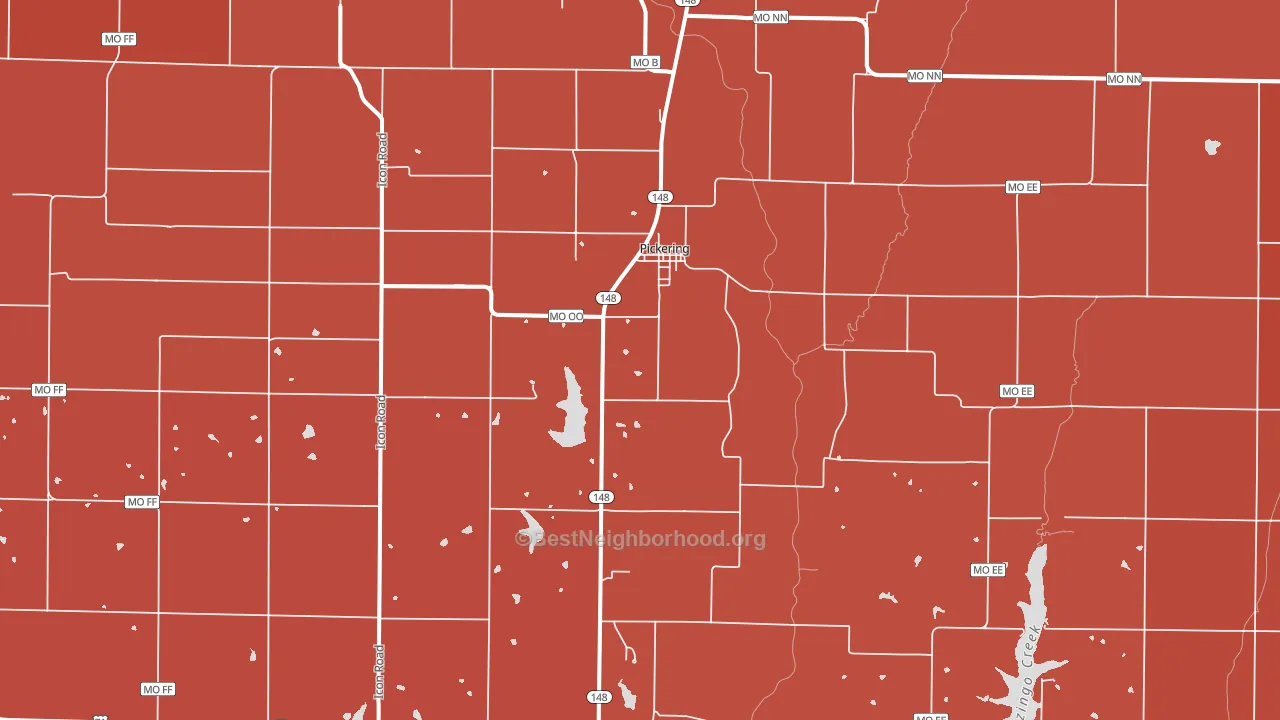 Pickering, MO block-group political-lean map
