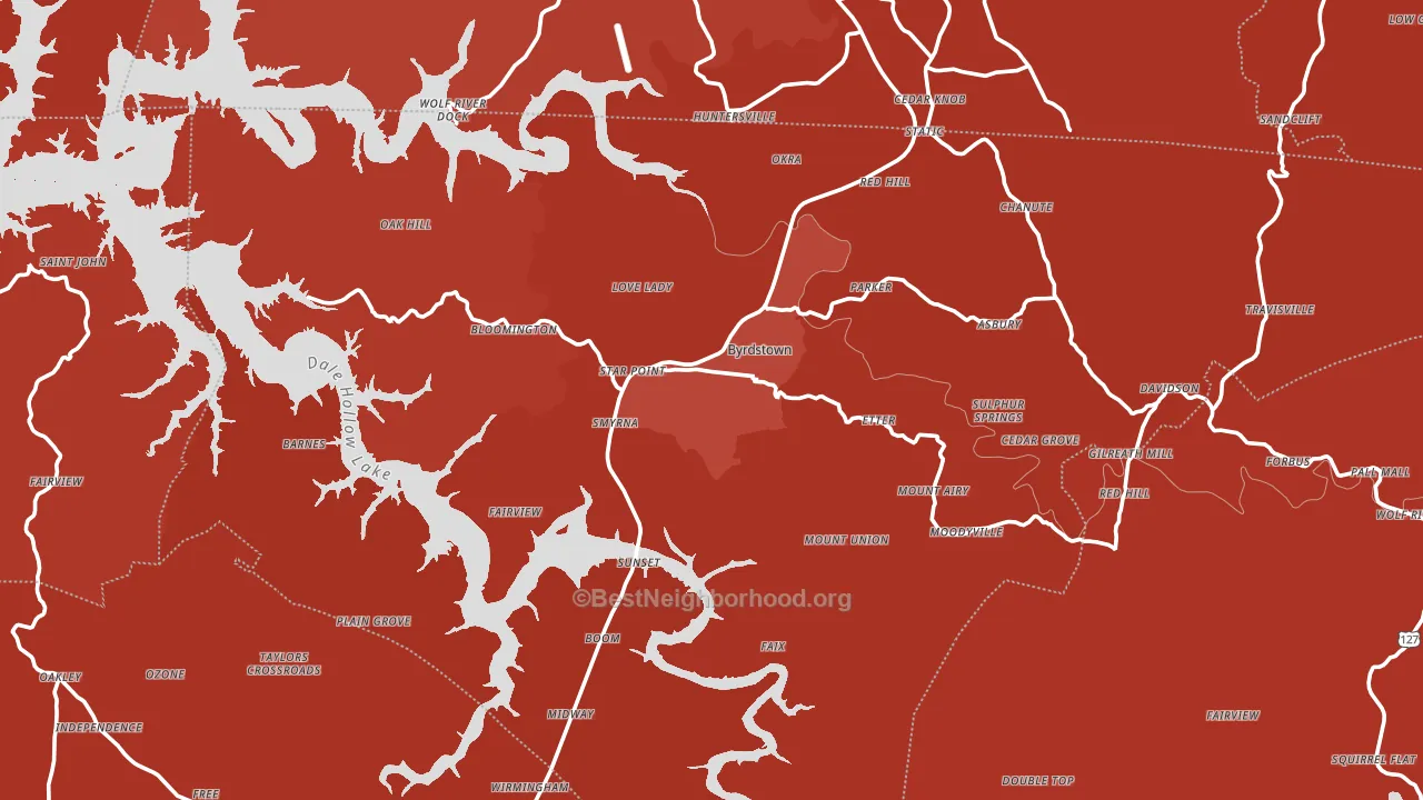 Pickett County, TN block-group political-lean map
