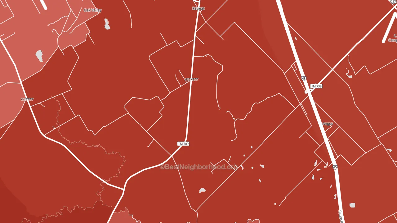 Pickett, TX block-group political-lean map