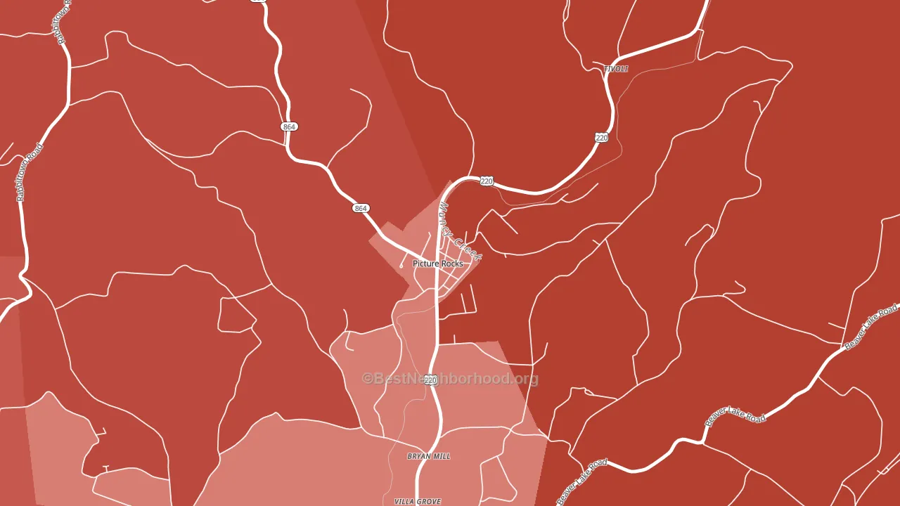 Picture Rocks, PA block-group political-lean map