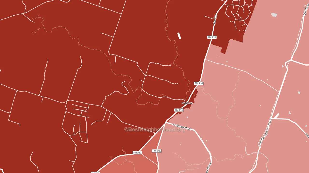 Pidcoke, TX block-group political-lean map