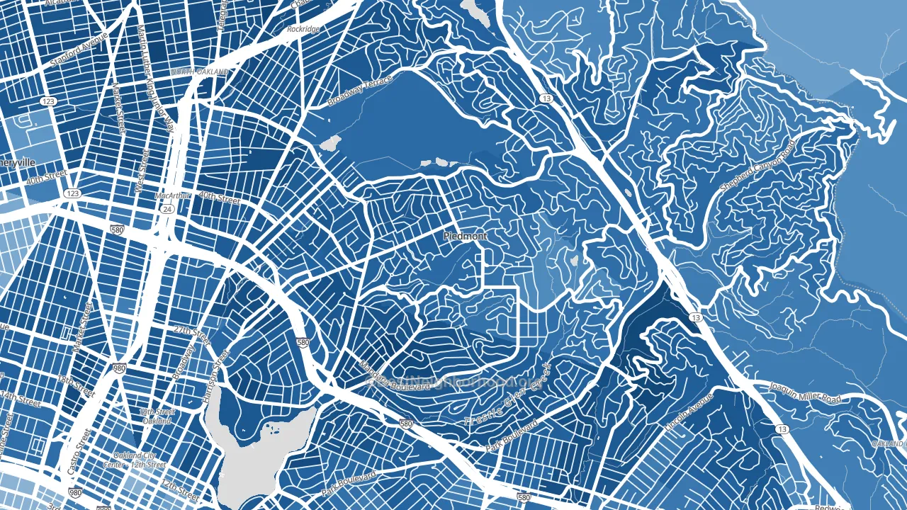 Piedmont, CA block-group political-lean map