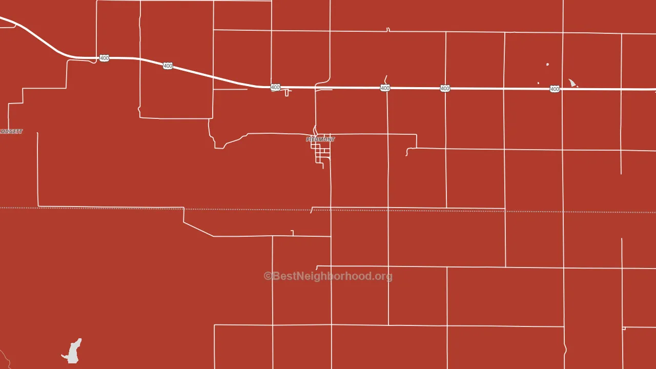 Piedmont, KS block-group political-lean map