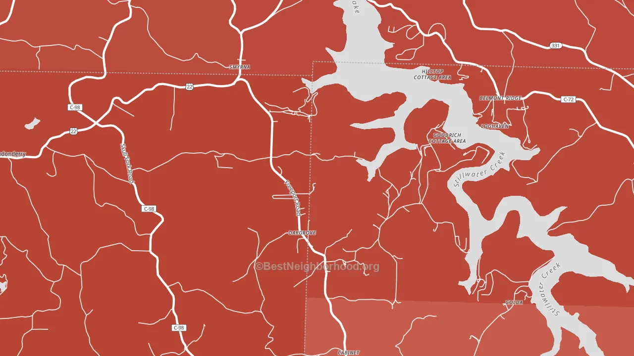 Piedmont, OH block-group political-lean map