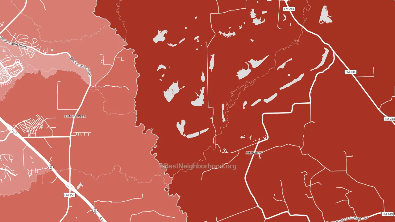 Piedmont, TX block-group political-lean map