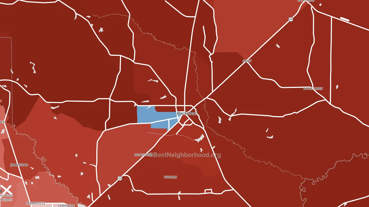 Pierce County, GA block-group political-lean map