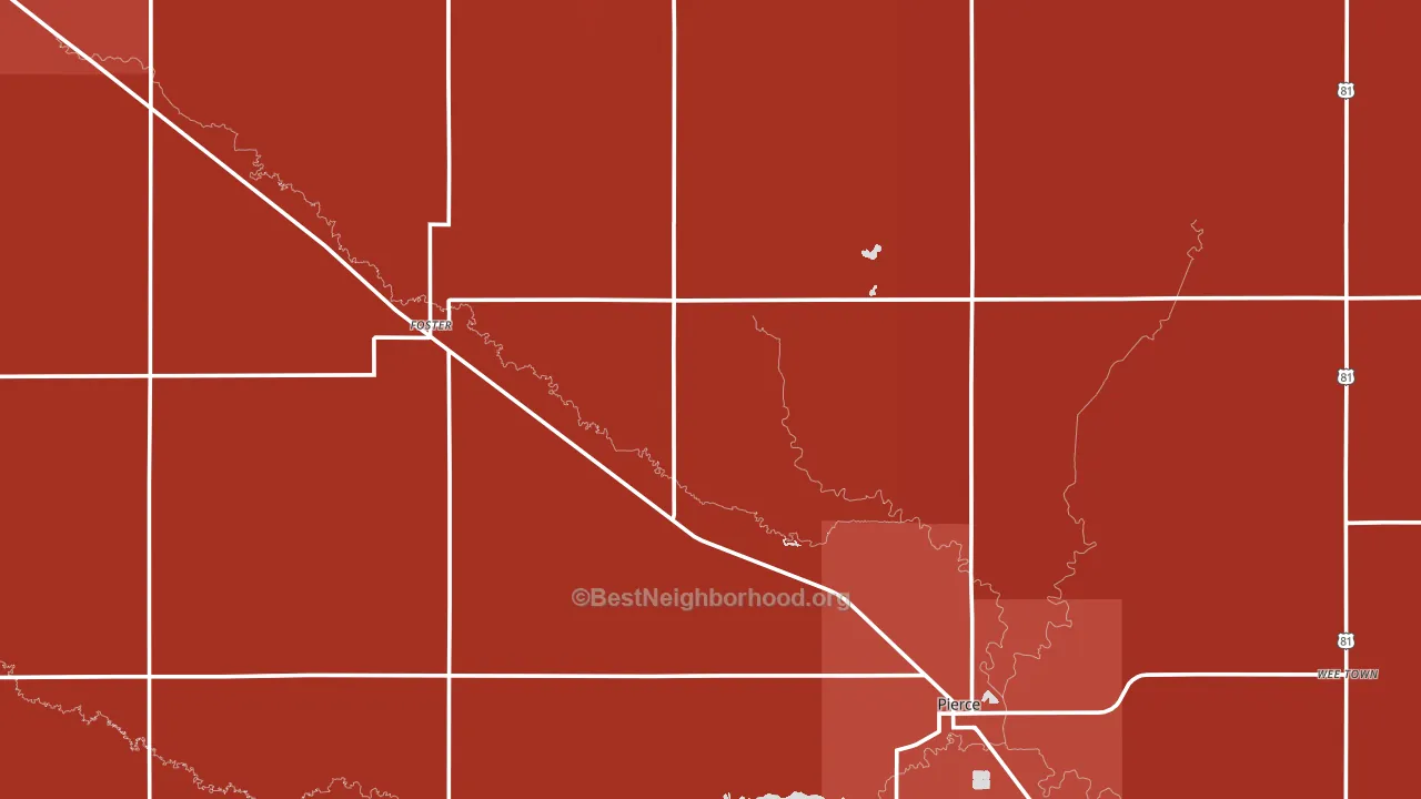 Pierce County, NE block-group political-lean map